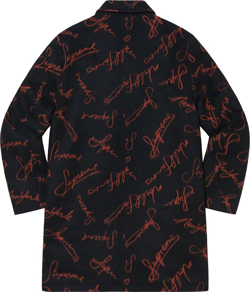 Script Logos Wool Overcoat view 9